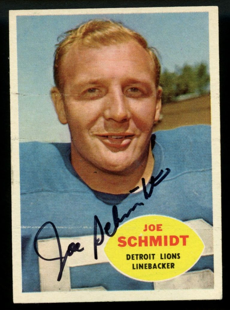Joe Schmidt #46 signed autograph auto 1960 Topps Football Trading Card