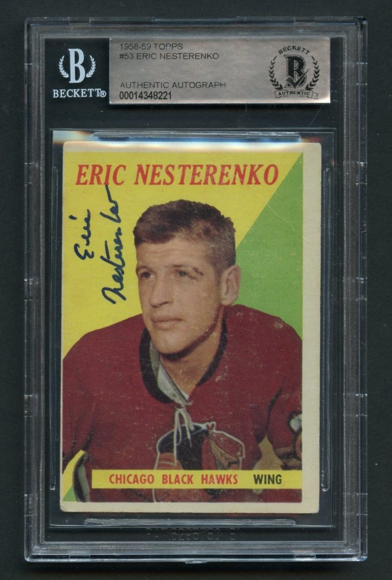 Eric Nesterenko #53 signed autograph auto 1958-59 Topps Hockey BAS Slabbed