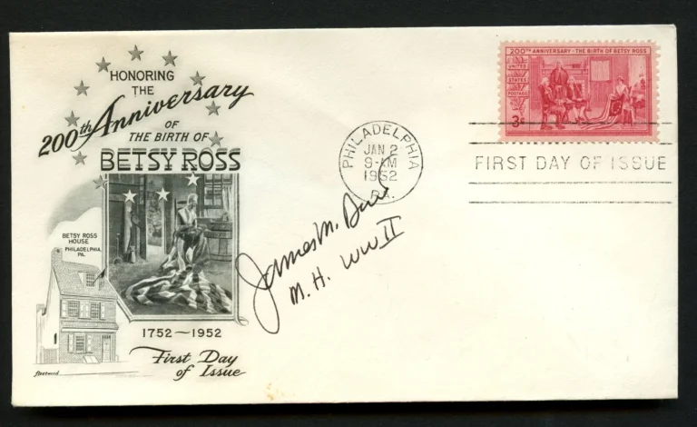 James Burt d2006 signed autograph FDC Medal of Honor Recipient US Army WWII