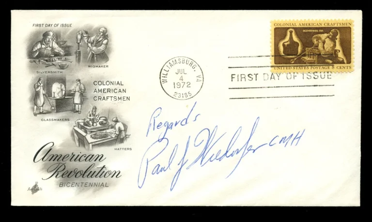 Paul Wiedorfer d2011 signed autograph FDC Medal of Honor Recipient US Army WWII