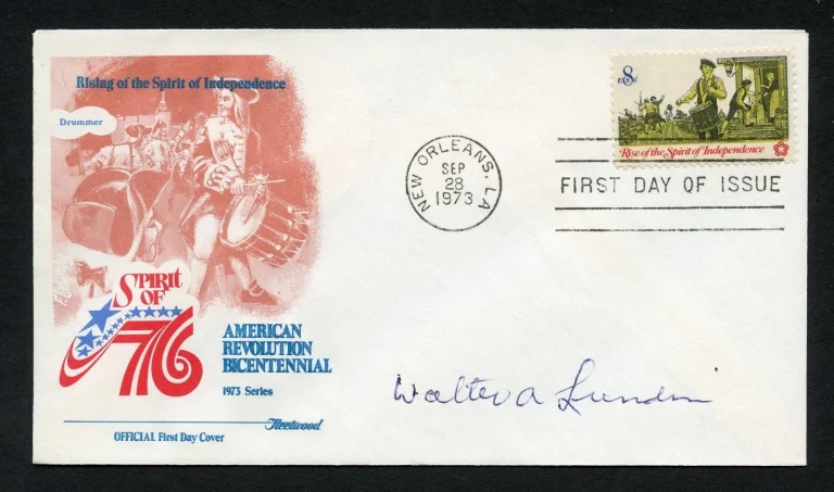 Walter Lundin signed autograph auto First Day Cover WWII ACE USN