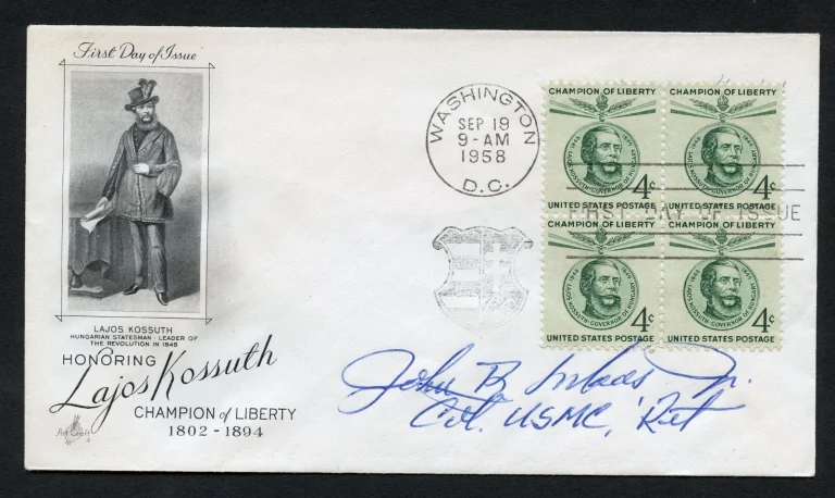 John B. Maas Jr. d2005 signed autograph auto First Day Cover WWII ACE USMC