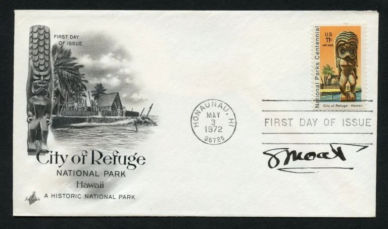 Sanford K. Moats signed autograph auto First Day Cover WWII ACE USAAF