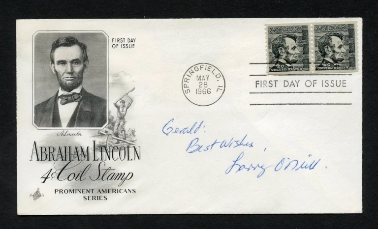 Lawrence O'Neill signed autograph auto First Day Cover WWII ACE