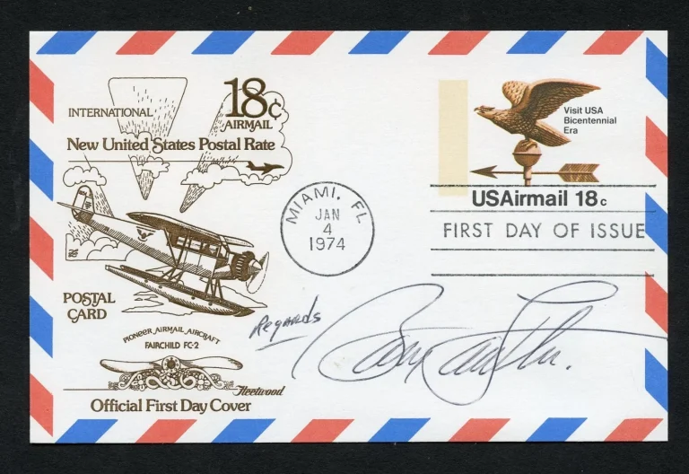 John B. Lawler signed autograph auto First Day Cover WWII ACE USAAF