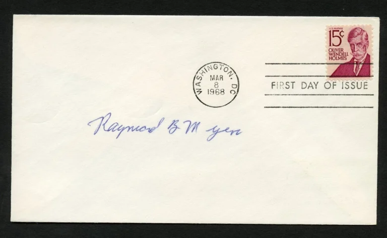 Raymond B. Myers signed autograph auto First Day Cover WWII ACE