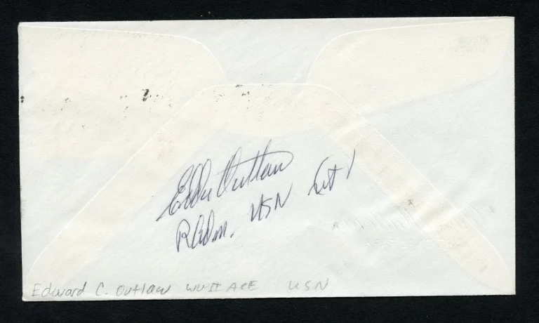 Edward C. Outlaw d1996 signed autograph auto First Day Cover WWII ACE USN