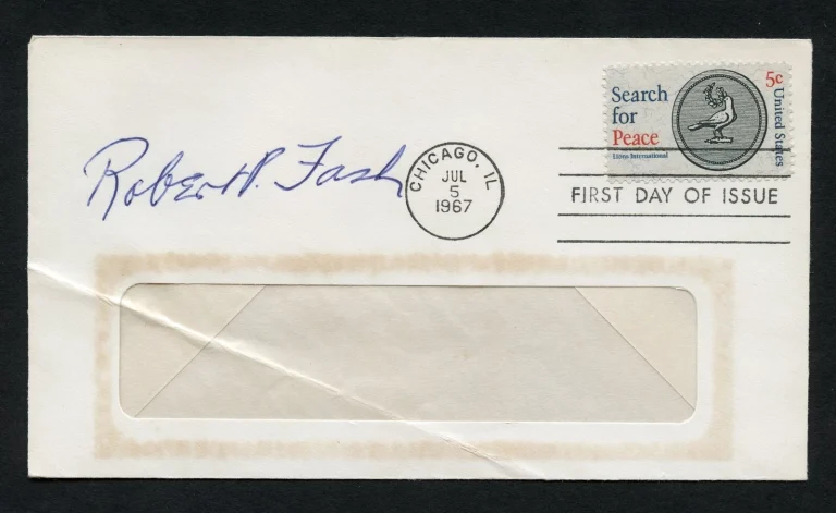 Robert P. Fash d2016 signed autograph auto First Day Cover WWII ACE USN
