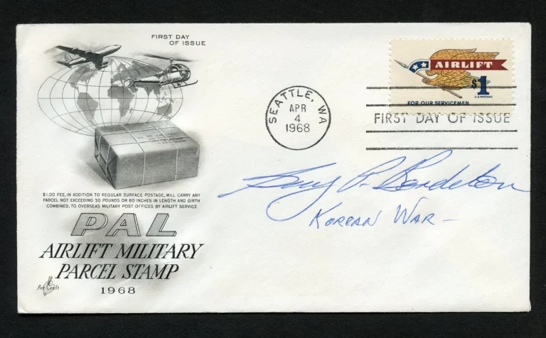 Guy Bordelon signed autograph auto First Day Cover ACE Korea
