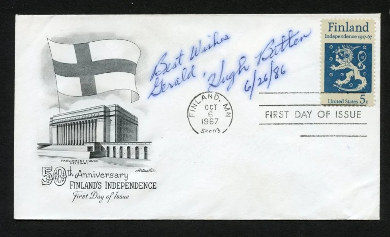 Hugh Batten signed autograph auto First Day Cover WWII Ace USN