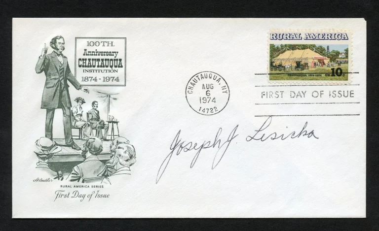 Joseph J. Lesicka d1990 signed autograph auto First Day Cover WWII ACE USAAF