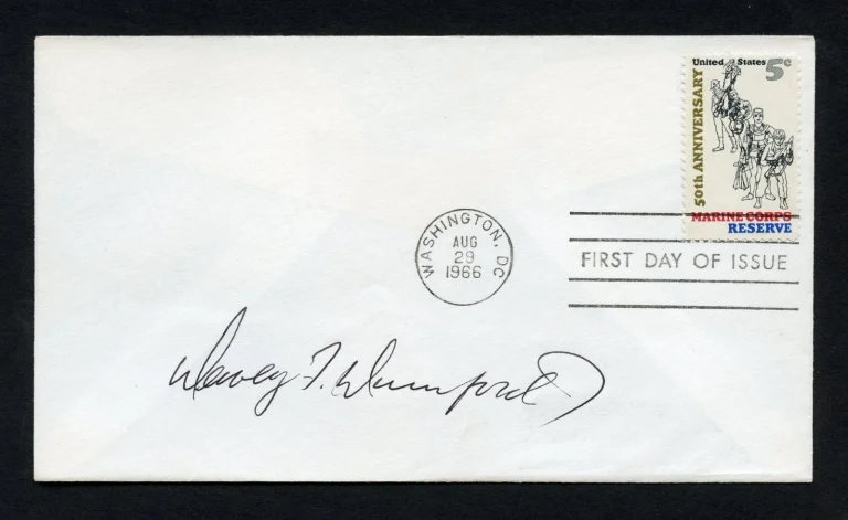 Dewey F. Durnford d1999 signed autograph auto First Day Cover WWII USMC