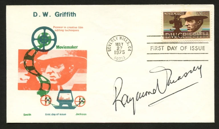Raymond Massey d1983 signed autograph auto FDC Dr. Gillespie in Dr. Kildare BAS