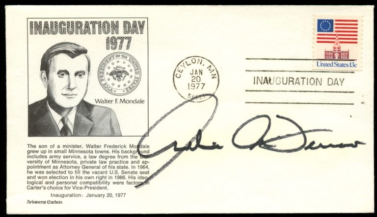 Geraldine Ferraro d2011 signed autograph Inauguration Day Cover VP Nominee BAS