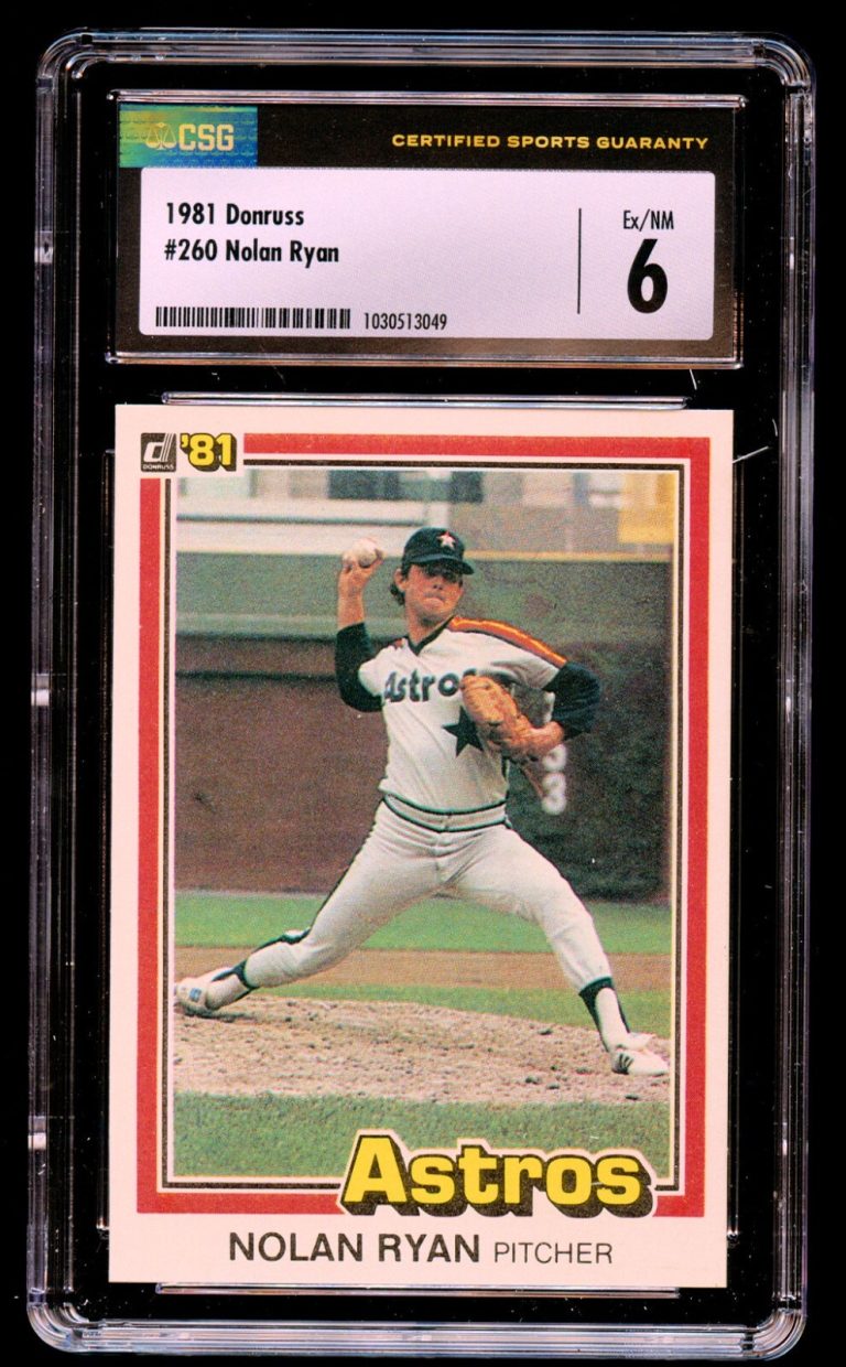 Nolan Ryan #260 Donruss 1981 Houston Astros Baseball Trading Card CSG 6