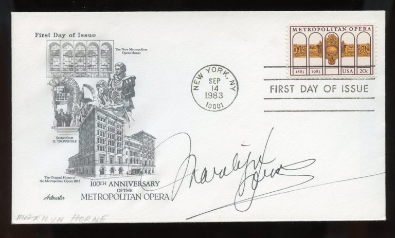Marilyn Horne signed autograph auto American mezzo-soprano Opera Singer FDC