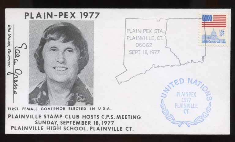 Ella Grasso d1981 signed autograph auto Governor of Connecticut First Day Cover