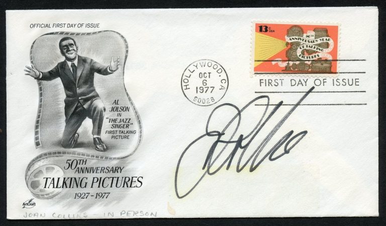 Joan Collins signed autograph auto English Actress Author Columnist FDC