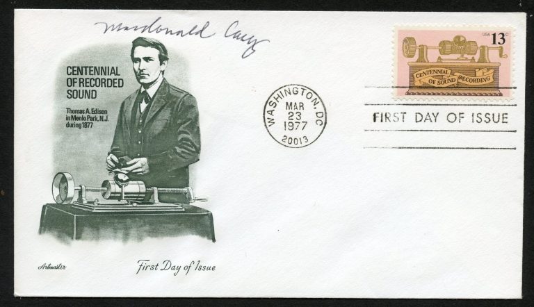 Macdonald Carey d1994 signed autograph auto Actor Horton Days of Our Lives FDC