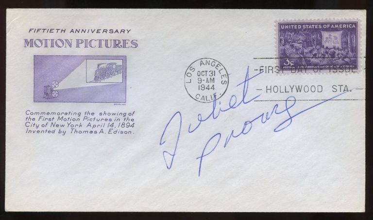 Juliet Prowse d1996 signed autograph Dancer & TV Actress in Film Can-Can FDC