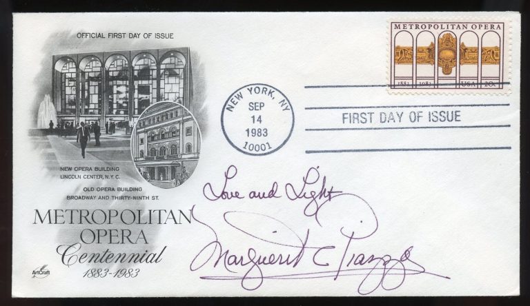Marguerite Piazza d2012 signed autograph American Soprano & Philanthropist FDC