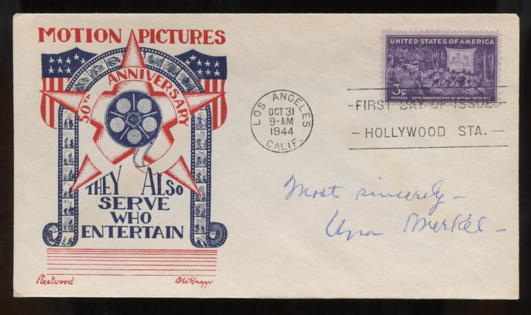 Una Merkel d1986 signed autograph auto American Film Radio TV Actress FDC