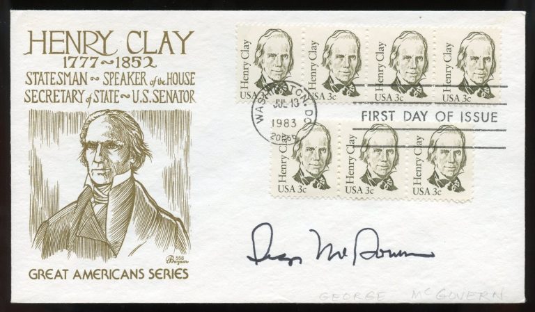 George McGovern d2012 signed autograph Historian US Senator South Dakota FDC