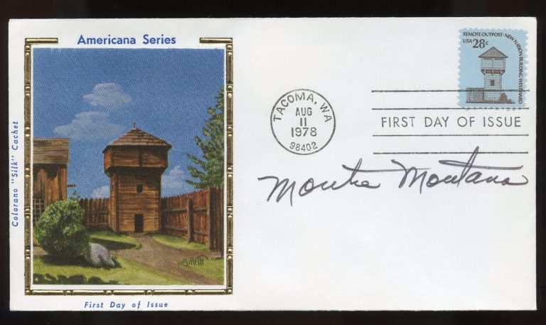 Montie Montana d1998 signed autograph auto Rodeo Trick Rider Actor Stuntman FDC