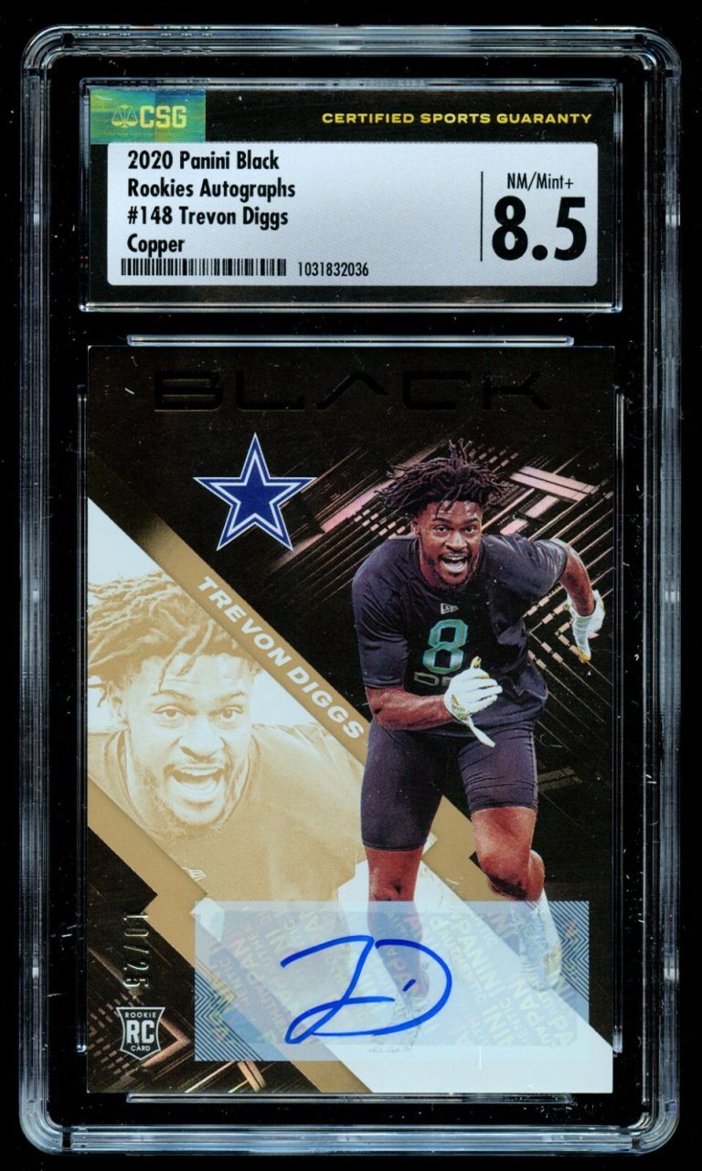 Trevon Diggs #148 Panini Black 2022 Rookie Auto Autographs Copper 10/25 CSG 8.5