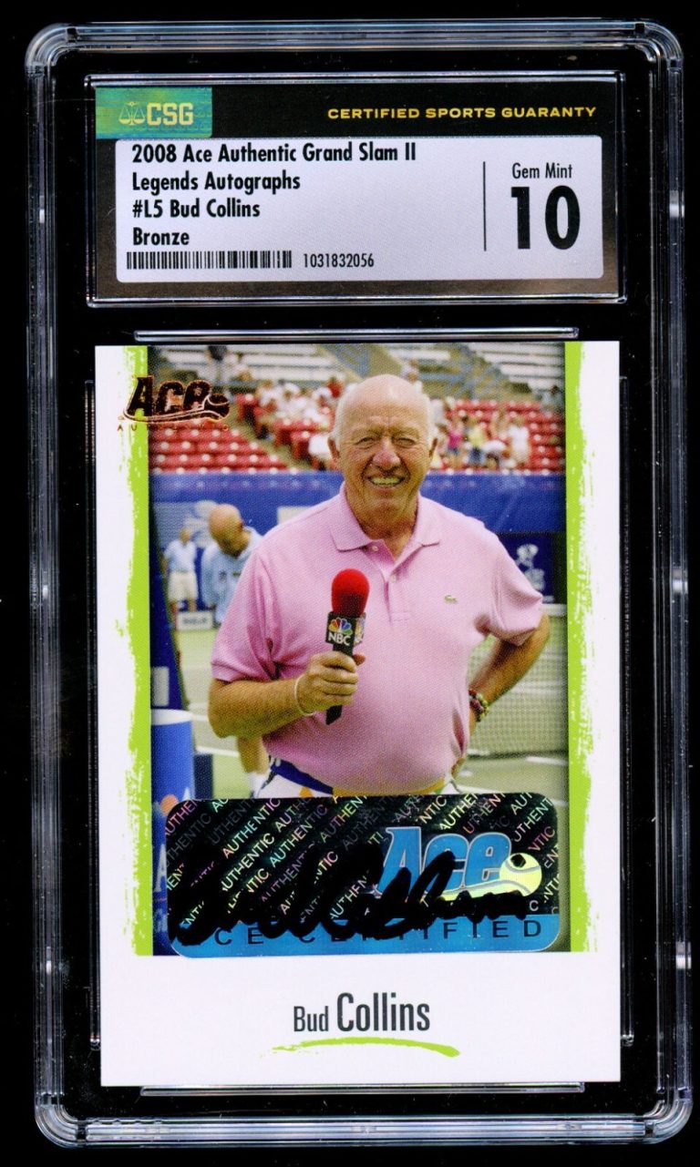 Bud Collins #L5 Ace Authentic Grand Slam II 2008 Legends Autographs CSG 10