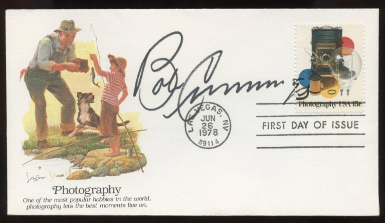 Robert Cummings d1990 signed autograph auto American Actor First Day Cover BAS