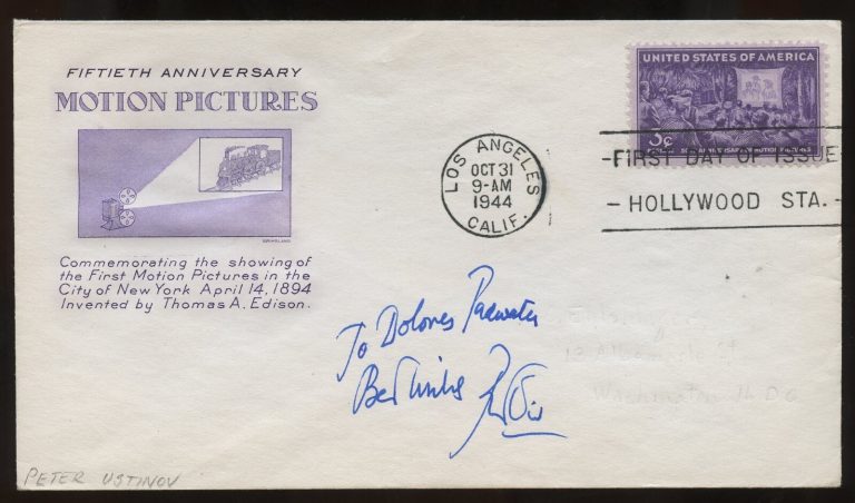 Peter Ustinov d2004 signed autograph British Actor Filmmaker TV Talk Show FDC