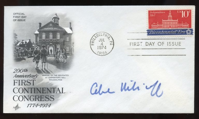 Abraham Ribicoff d1998 signed autograph auto American Politician Connecticut FDC