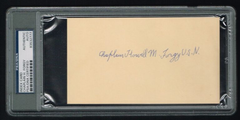 Chaplain Howell Forgy signed autograph Praise the Lord & Pass the Ammunition PSA