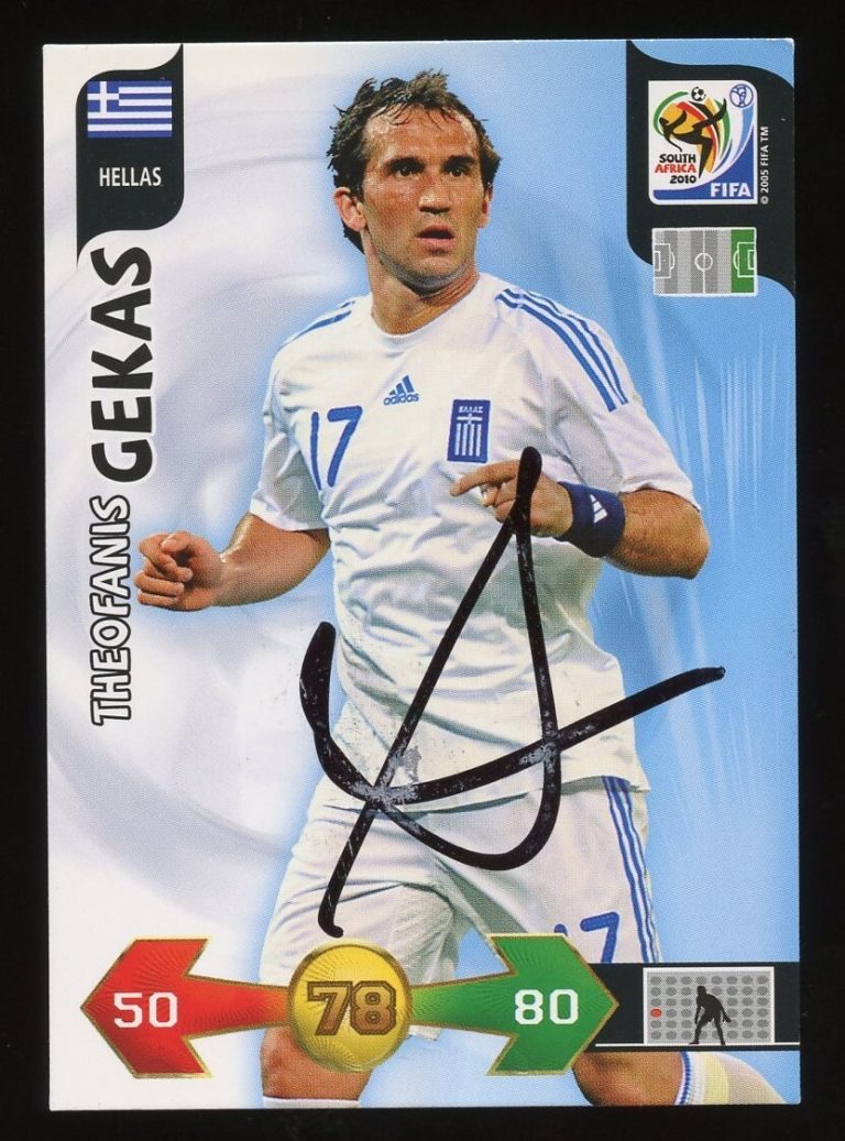 Theofanis Gekas signed auto 2010 Panini World Cup PSA