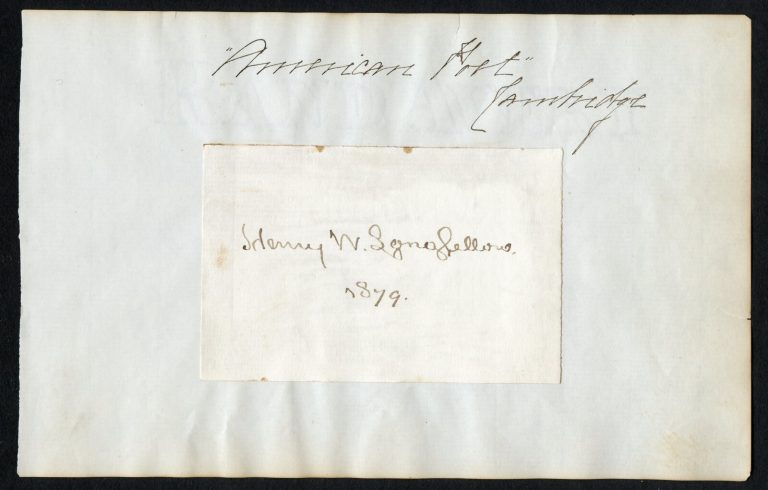 Henry Wadsworth Longfellow d1882 signed autograph 4x2.5 cut American Poet JSA