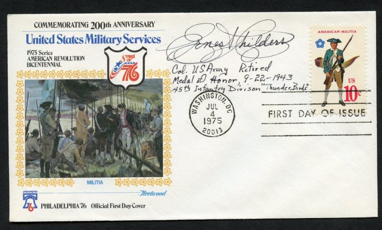 Ernest Childers d2005 signed autograph auto FDC MOH Recipient US Army WWII BAS