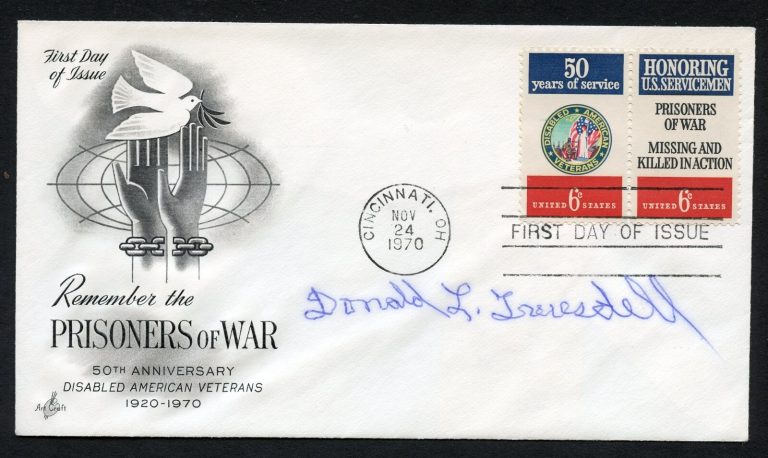 Donald Truesdell d1993 signed FDC Medal of Honor Recipient USMC Nicaragua BAS