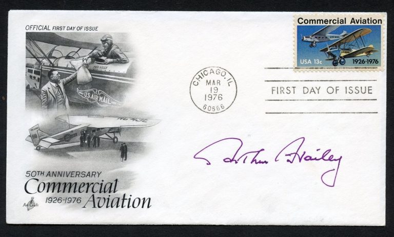 Arthur Hailey d2004 signed autograph First Day Cover Royal Air Force WWII BAS