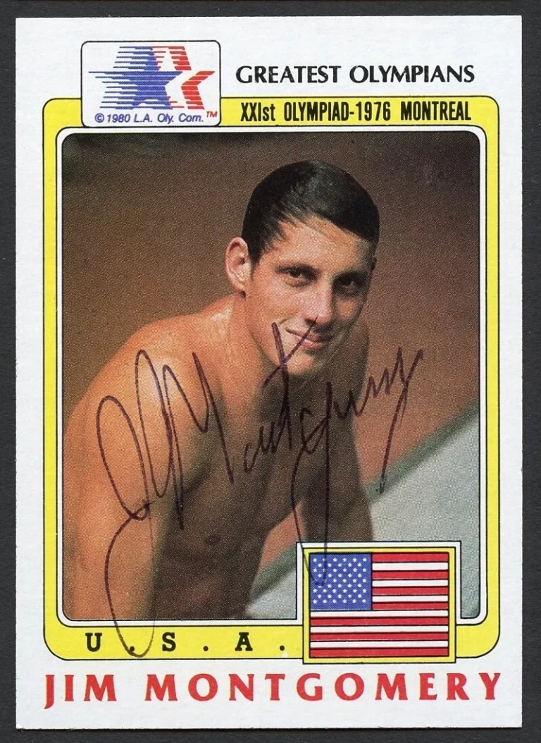 Jim Montgomery #28 signed autograph auto 1983 Topps Greatest Olympians Card