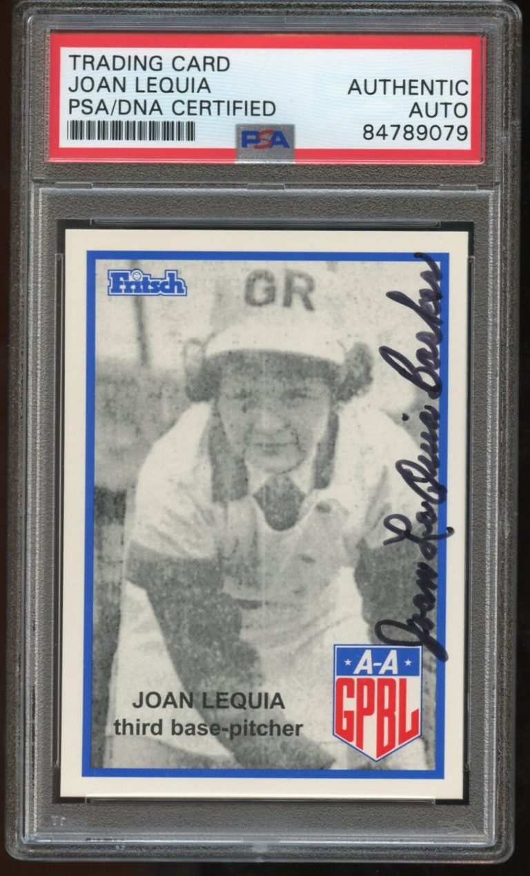 Joan Laquia #112 signed autograph auto 1995-96 FRITSCH AAGPBL PSA Slabbed