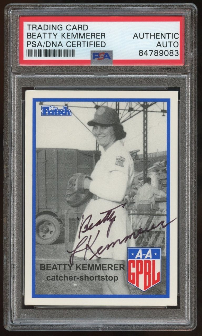 Beatty Kemmerer #98 signed autograph auto 1995-96 FRITSCH AAGPBL PSA Slabbed