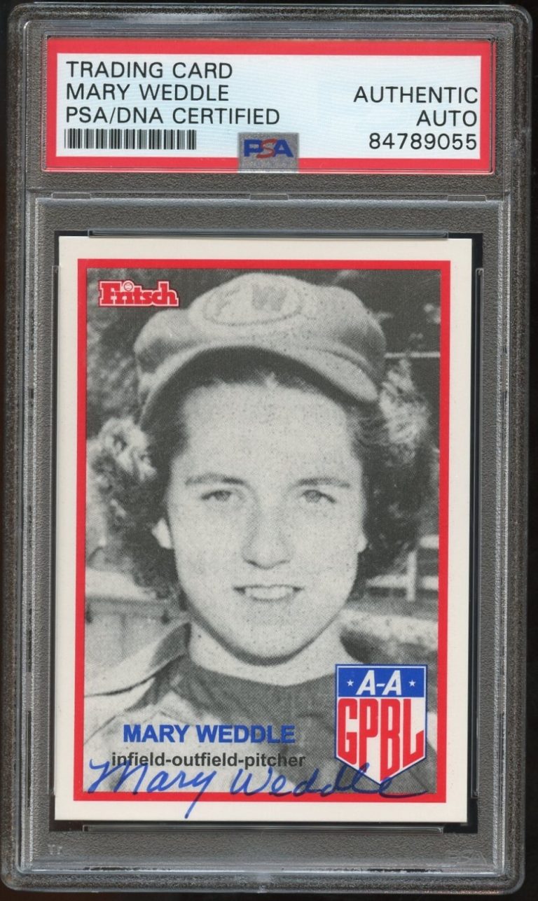 Mary Weddle #217 signed autograph auto 1995-96 FRITSCH AAGPBL PSA Slabbed