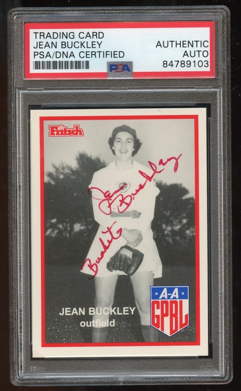 Jean Buckley #34 signed autograph auto 1995-96 FRITSCH AAGPBL PSA Slabbed