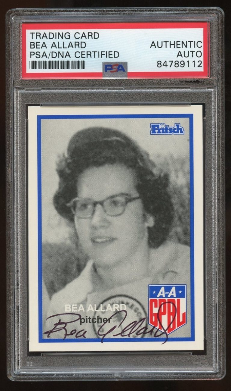 Bea Allard #6 signed autograph auto 1995-96 FRITSCH AAGPBL PSA Slabbed