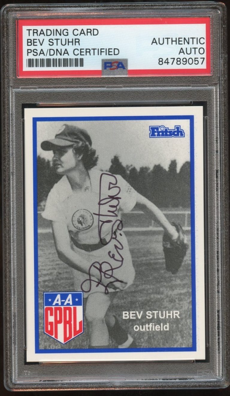 Bev Stuhr #194 signed autograph auto 1995-96 FRITSCH AAGPBL PSA Slabbed