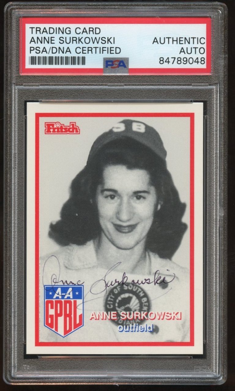 Anne Surkowski #319 signed autograph auto 1995-96 FRITSCH AAGPBL PSA Slabbed