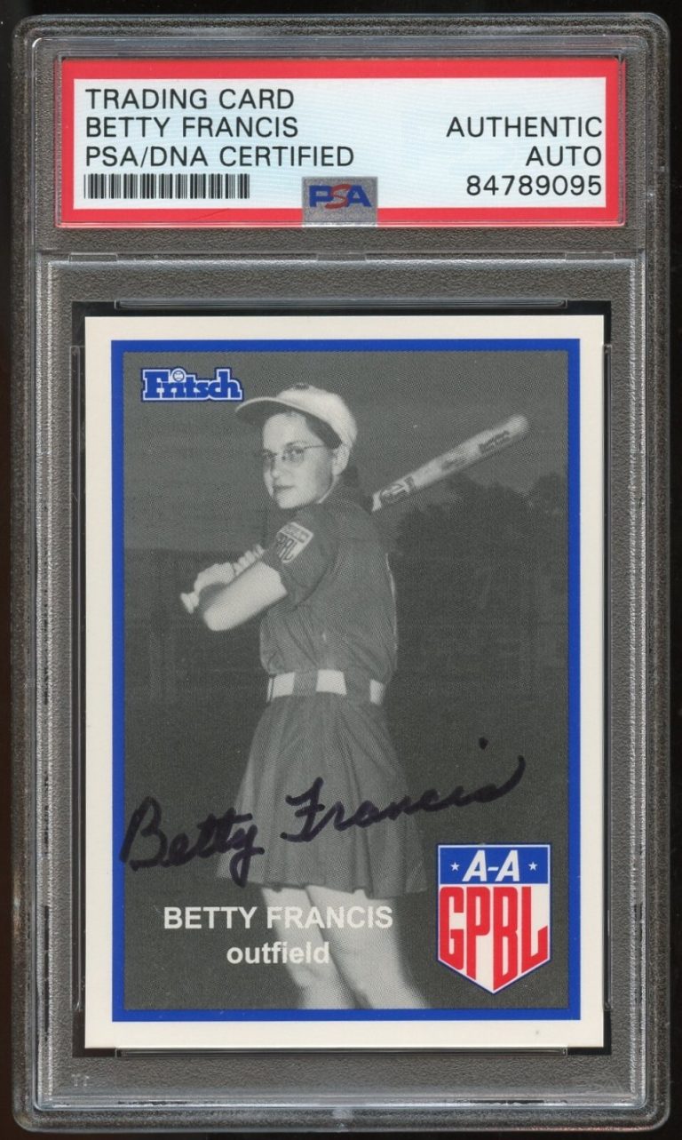 Betty Francis #66 signed autograph auto 1995-96 FRITSCH AAGPBL PSA Slabbed