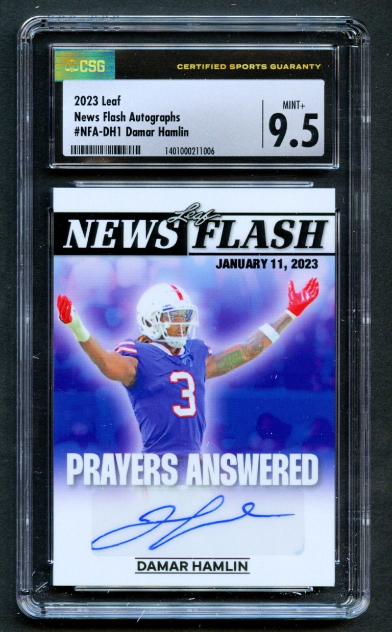 Damar Hamlin #NFA-DH1 Leaf 2023 News Flash Autographs Prayers Answered CSG 9.5