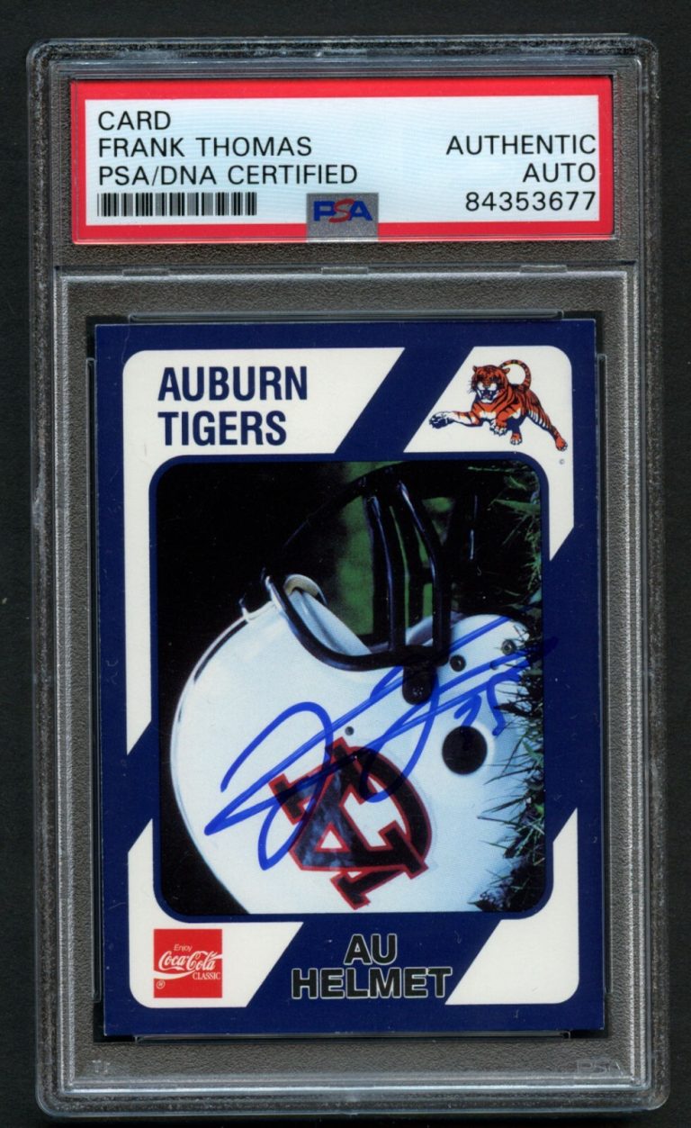 Frank Thomas #401 signed autograph 1989 Auburn Football Helmet Card PSA Slabbed